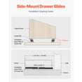 thumbnail image 3 of VEVOR Undermount Drawer Slides, 16 inch, Full Extension Ball Bearing Under Stair Cabinet Rails, 260 LB Load Capacity Heavy Duty Bottom Stair Cabinet Glides Track Runners,for DIY Replacement, Black, 3 of 9