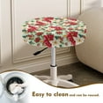 thumbnail image 4 of ZIATUBLE Christmas Holly Bar Stool Chair Slipcovers 2 Pack Elastic Round Bar Stool Covers Dustproof Slipcover for Circle Chair Stools 13-15 Inch Seat Cover for Vanity Stool Home Decor, 4 of 6
