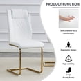 thumbnail image 4 of Sumdeal Modern Dining Chairs Set of 4 ,Metal Kitchen Chairs with PU Leather Padded Seat High Back ,4 White Chairs with Golden Leg, 4 of 6