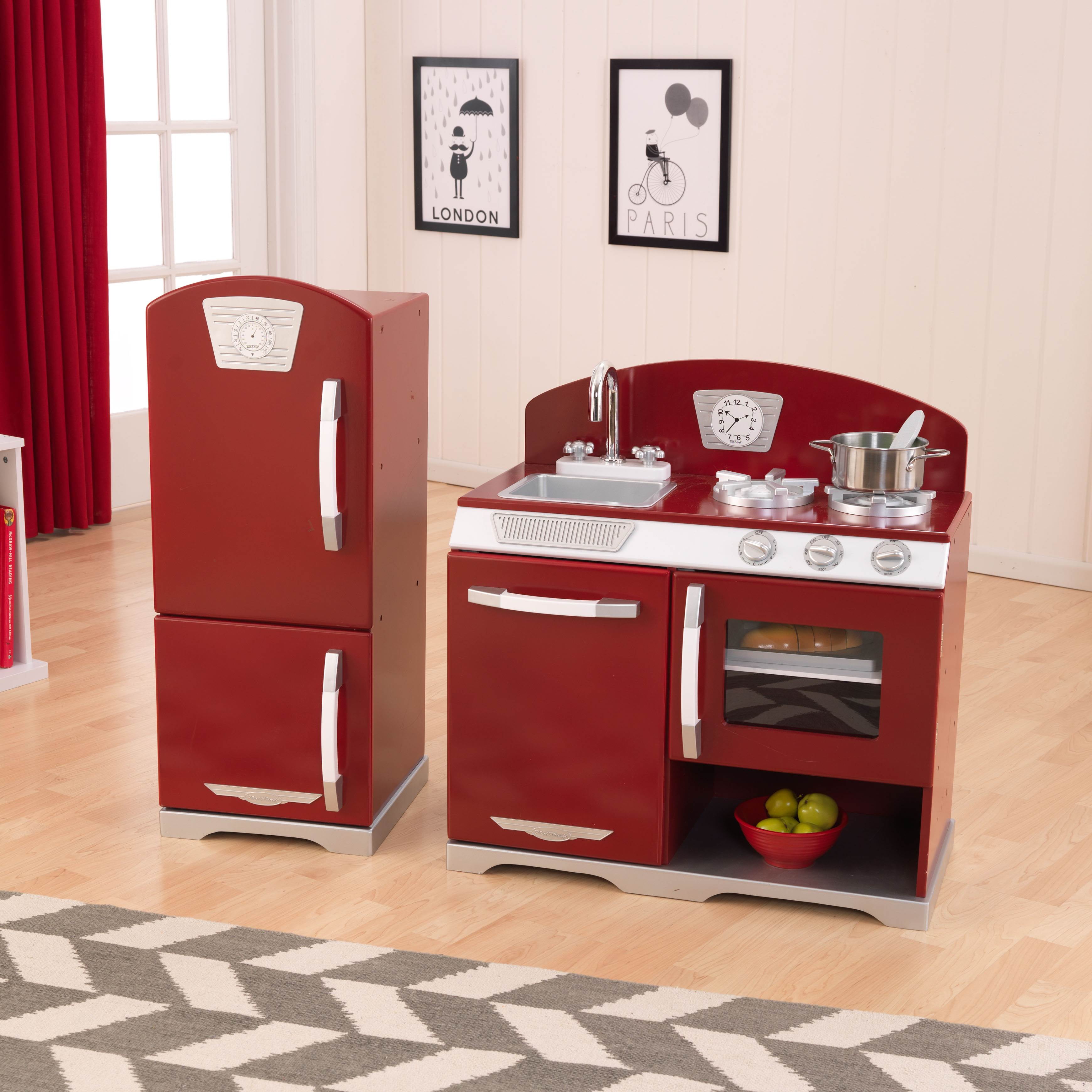 kidkraft retro kitchen red