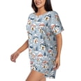 thumbnail image 2 of Balery cute Mushroom Village Pattern Womens Pajama Sets 2 Piece Soft Short Sleeve Top and Shorts Sleepwear Round Neck Pjs Lounge Set with Pockets-XX-Large, 2 of 7