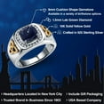thumbnail image 2 of Gem Stone King Men's 925 Silver and 10K Yellow Gold Blue Sapphire and White Lab Grown Diamond Ring (3.08 Cttw, Gemstone Birthstone) | Size 7, 2 of 6
