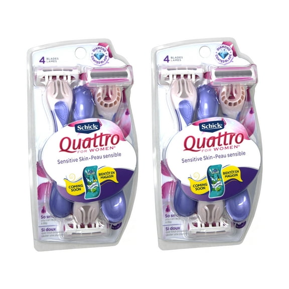 Schick Quattro Quattro for Women Sensitive Skin Disposable Razor - 3 ct - 2 Pack