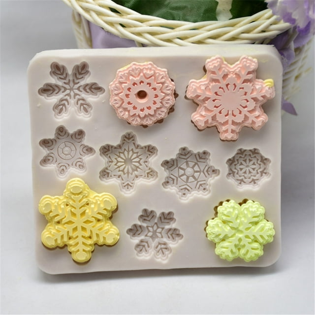 Molde de silicona para hornear pasteles con forma de copo de nieve