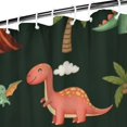 thumbnail image 3 of Dark Green Toned Dinosaur and Volcano Pattern Shower Curtain 72"x84" ,Bathroom Decorative Shower Curtains Set with 12 Hooks,Modern Waterproof Washable Shower Curtain, 3 of 6