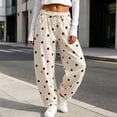 thumbnail image 4 of Fanshiluo Women's Polka Dot Drawstring Jogger Pants, Casual Elastic Waist Sweatpants,Size S-2XL, 4 of 7