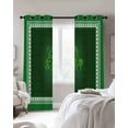 thumbnail image 4 of St. Patrick's Day Blackout Curtains for Bedroom Living Room Darkening Curtains 96 Inches Long Green Shamrock Wooden Spring Window Curtain 2 Panels Set Window Treatment Grommet Drapes 52"x96", 4 of 9