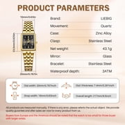 LIEBIG Gold Watches for Women Easy Read Ladies Quartz Waterproof Wrist Watch with Stainless Steel Strap