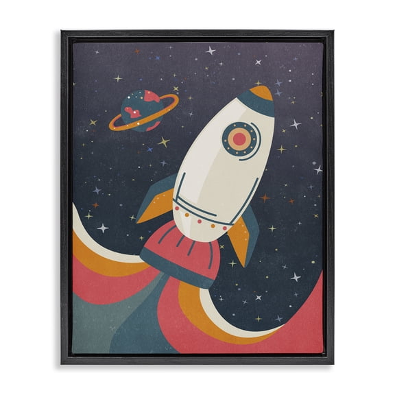 Stupell Industries Modern Black Floating Frame Canvas Art, 17 x 21, by Nataly White