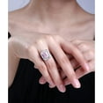 thumbnail image 5 of Elegant Radiant Cut Engagement Rings for Women 8 Carat Crushed Ice Wedding Ring Sterling Silver CZ Statement Pink Cocktail Rings for Her, 5 of 7