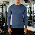 thumbnail image 2 of USNSM Compression Shirt Men's Solid Color Long Sleeve Moisture-Wicking Undershirt Stretchy Quick Dry Athletic Base Layer Blue XXL, 2 of 9