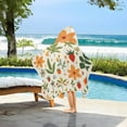 thumbnail image 3 of Yayeee Kids Hooded Towels Toddler Soft Absorbent Beach Bathing Wrap 50" x 23.5", Leaves Pattern, 3 of 5