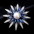 thumbnail image 3 of Broche de flor de geometría de cristal con accesorios de joyería de ramo de perlas de imitación para mujer, 3 of 5