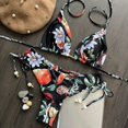 thumbnail image 4 of Gibobby Conjunto de traje de baño de bikini Nuevo traje de baño sexy de estilo étnico con estampado de bikini dividido para mujer(Negro,CH), 4 of 5