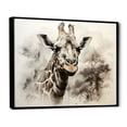 thumbnail image 2 of Designart "Elegance Of The Classic Beige Giraffe I" Animals Giraffe Floater Framed Canvas Prints, 2 of 5