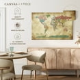 thumbnail image 5 of Elephant Stock Political Map Of The World Old Style Wall Art - Horizontal Canvas Wall Art - Living Room Wall Decor - Map Canvas - Pink And Green Decor By Michael Tompsett - 30" x 20", 5 of 8