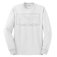 thumbnail image 2 of Wild Bobby Stronger Than Cancer Distressed Breast Cancer Awareness Men Long Sleeve Shirt, White, Large, 2 of 6