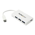 thumbnail image 2 of StarTech.com Concentrateur USB-C à 4 Ports avec 1x Ports USB-C et 3x Ports USB-A (SuperSpeed 5Gbps), Alimenté par Bus USB, Concentrateur Adaptateur Compact Portable/ordinateur Portable USB 3.0, Concentrateur Type-C USB 3.1 Gen 1/USB 3.2 Gen 1, Blanc - Windows/macOS/Linux (HB30C3A1CFBW) - Concentrateur - 3 x SuperSpeed USB 3.0 + 1 x USB 3.1 - de, 2 of 5