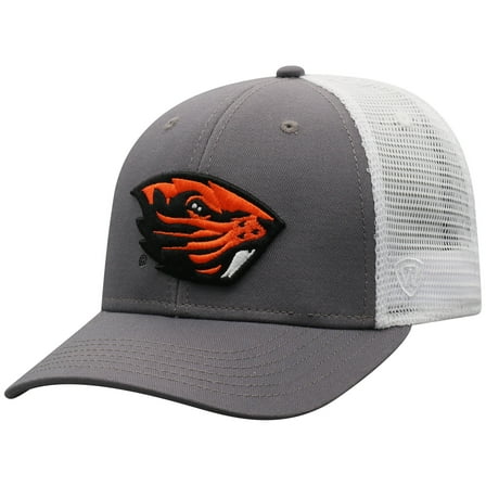 Men's Top of the World Gray/White Oregon State Beavers Victory Baseline Trucker Adjustable Hat
