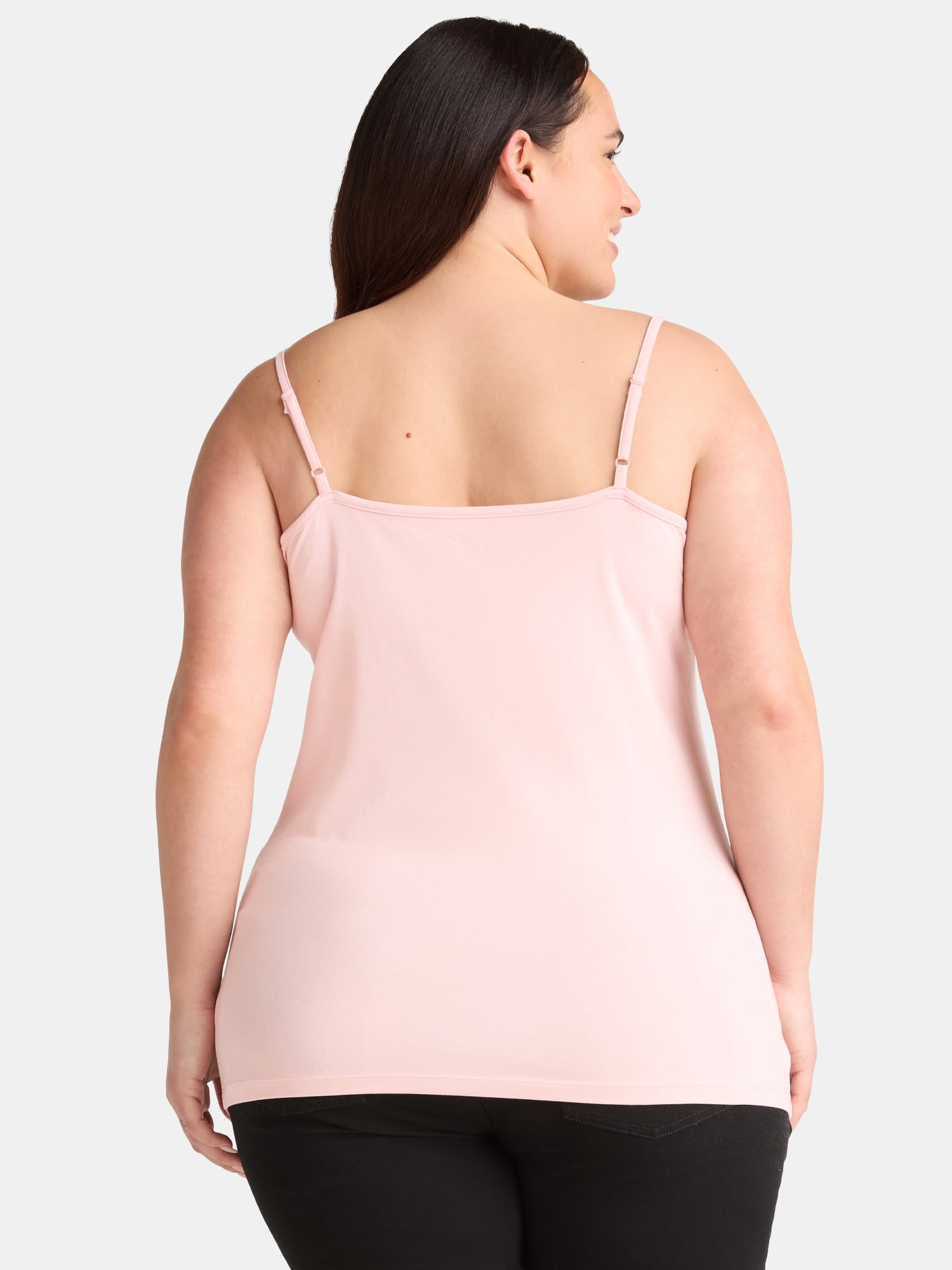 Terra & Sky Women’s Plus Camisole with Adjustable Straps, 2-Pack, Sizes 0X-5X