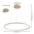 thumbnail image 5 of JONATHAN Y Brice 35" Modern Contemporary Metal Round Dimmable Integrated LED Pendant, Beige, 5 of 9