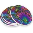 thumbnail image 3 of GZHJMY Magic Mushrooms Coasters for Drinks Set of 2, Absorbent Ceramic Drink Coaster with Cork Base for Wooden Coffee Table, Cool Housewarming Gift for Home Decor Cup Coasters, 3 of 6
