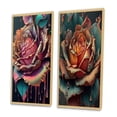 thumbnail image 3 of Designart "Contemporary Rose Blossom I" Rose Framed Wall Art Set Of 2 - Pink Floral Frame Gallery Set For Office Decor, 3 of 6