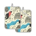 thumbnail image 7 of Yayeee Pot Holders Kitchen Heat Resistant with Pocket 7"x9.8" Cotton Oven Cooking Hot Pads, Blue Retro Print, 7 of 7