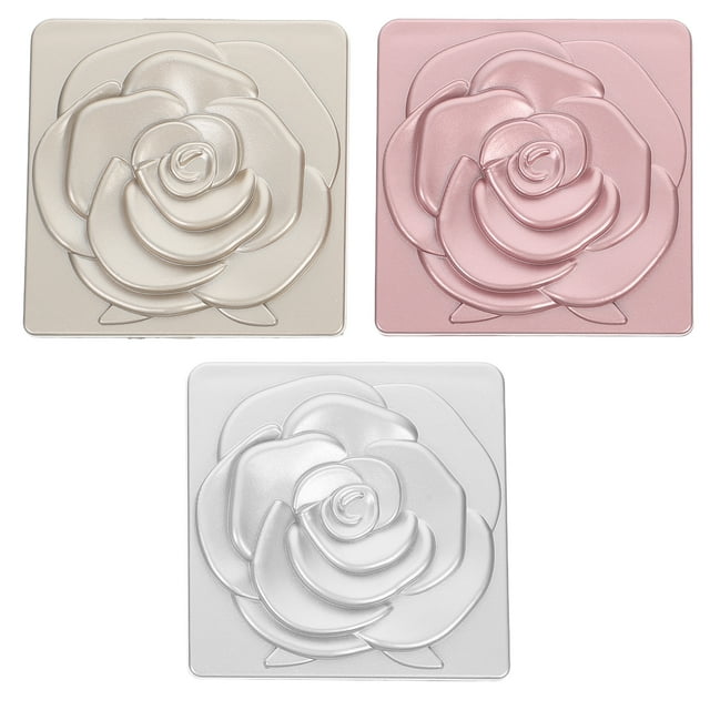 espejos compactos para bolso, pequeños espejos compactos con diseño de flores, espejo de maquillaje de bolsillo con diseño floral, espejo de viaje portátil y plegable retro para mujer