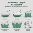 thumbnail image 2 of Gotham Steel 10 Pc Hammered Pots and Pans Set Non Stick, Easy Clean Kitchen Ceramic Cookware Set Nonstick, Long Lasting Pot and Pan Set with Skillet, Oven Safe, No Forever Chemicals, Sage Green, 2 of 7