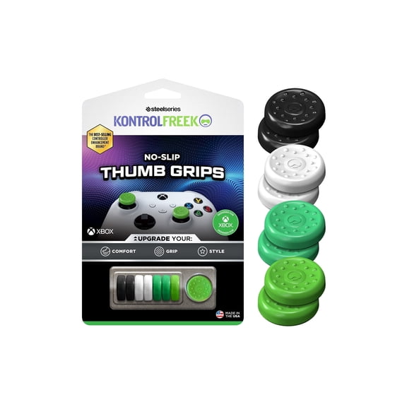 KontrolFreek No-Slip Thumb Grips for Xbox Series X (XBX) and Xbox One (XB1) Controller | 8-Pack | Green, Light Green, White and Black