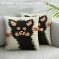 thumbnail image 3 of Nawypu  Cute Tufted Throw Pillow Case Soft Cat Paw Decorative Aesthetic Pillowcase Cushion Case with Tassels for Couch Sofa Bed Bedroom Living Room, Black, 3 of 5