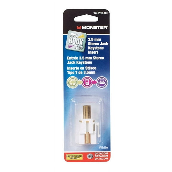 Monster Cable Stereo Jack Keystone Insert White