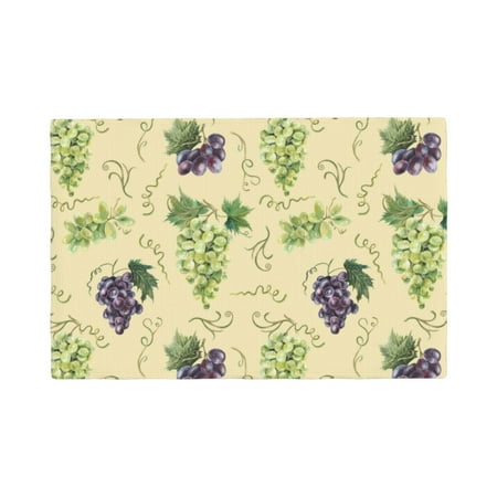 

Table Placemats Set of 4 - Green And Purple Grapes 12x18 In Faux Linen Double Heat Resistant Place Mats Cloth Indoor/Outdoor Placemats Washable Table Mats for Dining Kitchen Party