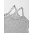 thumbnail image 5 of Hansber Kids Girls Dance Tank Tops Cross Back Basic Camisole Knit Spaghetti Straps Vest Sleeveless Gray 150, 5 of 6