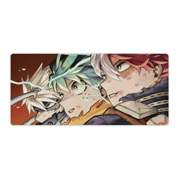 My Hero Mouse Pad Academia Anime Large Mouse Mat 900x400x3mm Non-slip Rubber Bottom Gaming Keyboard Mat, 3D Printed Full Desk Mouse Keyboard Pad