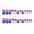 thumbnail image 3 of 4th of July Press on Nails Short Square Fake Nails Independence Day False Nails Press ons with American Flag Designs Acrylic Nails Full Cover Glue on Nail Stick on Nails for Women Manicure 24Pcs, 3 of 7