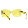 thumbnail image 4 of Womens Mod Flat Panel Shield Rectangular Oversize Retro Sunglasses Yellow, 4 of 4