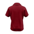 thumbnail image 4 of NinXxx Women‘s Lapel Collar Short Sleeve Blouse Button Front Loose Fit Top Red S, 4 of 5