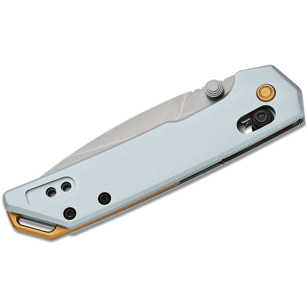Kershaw Mini Iridium Manual Open DuraLock Spear Point Blade EDC Folding Pocket Knife - Ice Blue