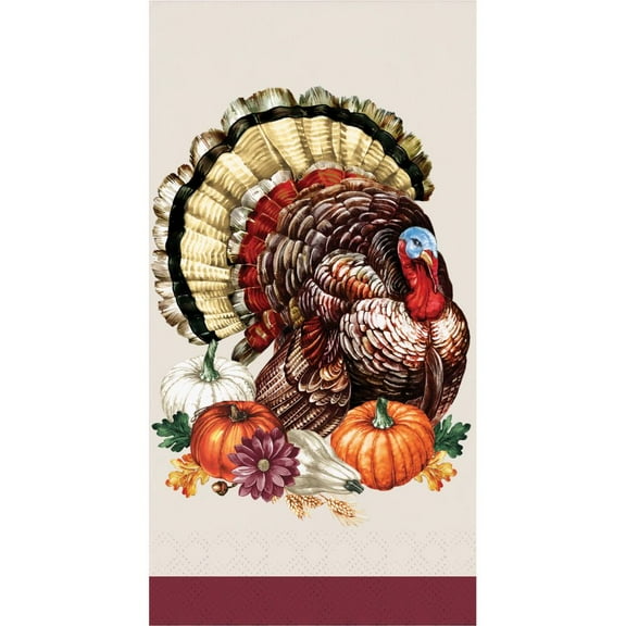 Vintage Turkey Guest Paper Dinner Napkins 16 Per Pack