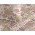 thumbnail image 3 of Ambesonne Rosette Pattern Quilted Bedspread Set 3 Pcs, Aloha Roses Leaves, Twin, Pastel Pink Avocado Green, 3 of 4