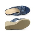 thumbnail image 4 of BLISSFUL STEP Women's Espadrille Platform Slide Wedge Sandals, 4 of 5