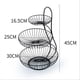 thumbnail image 5 of Cesta de almacenamiento redonda de metal sencilla de 2 niveles para platos de fruta. Nivel 3 negro, 5 of 6