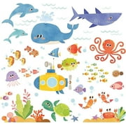 DECOWALL DS-8009 Sea Adventure Kids Wall Stickers Wall Decals Peel and Stick Removable Wall Stickers for Kids Nursery Bedroom Living Room (Small) d?cor