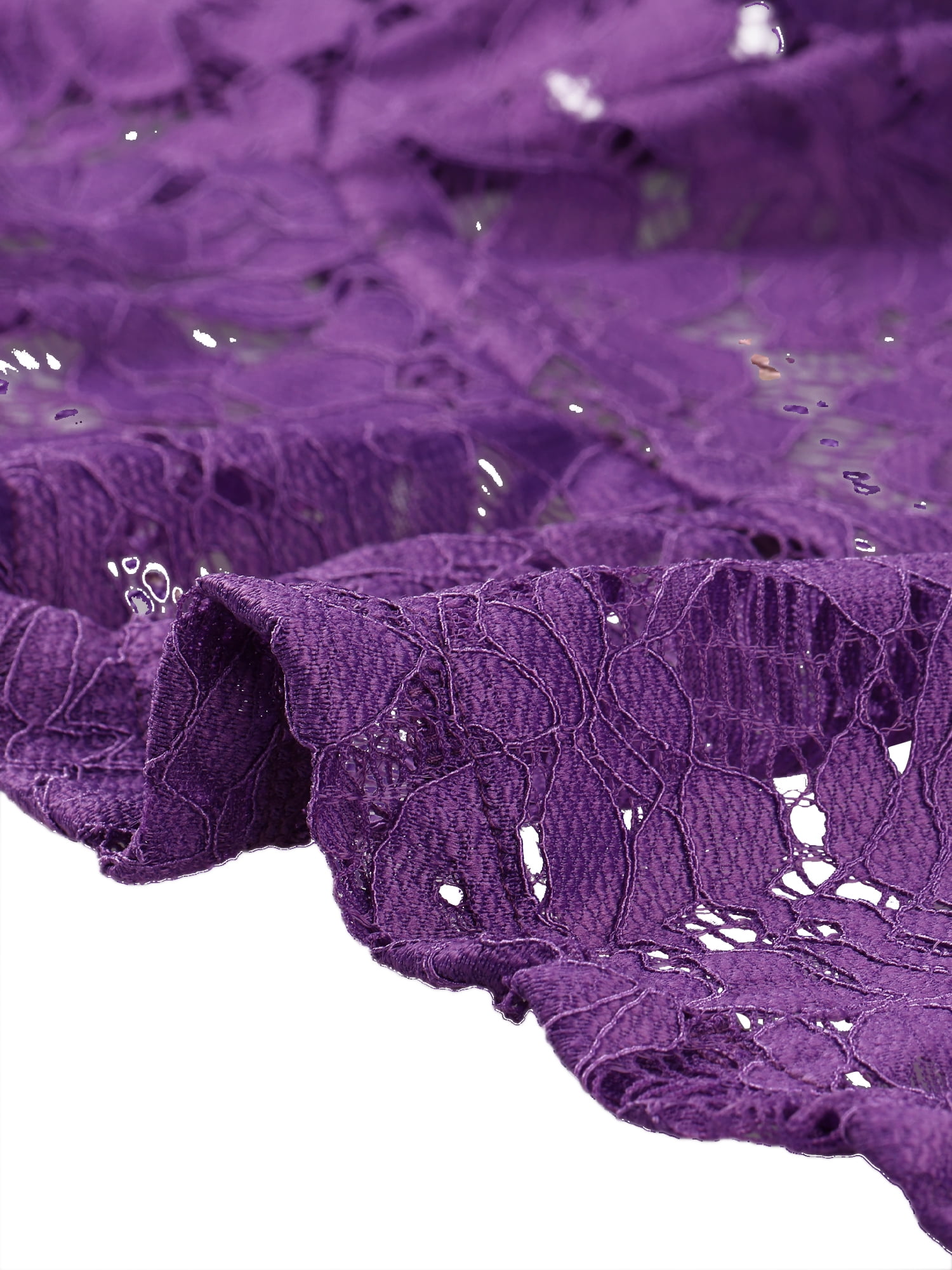 DARING DIVA Women's Ruffled Hem Floral Lace Crop Shrug Cardigan S Violet Purple