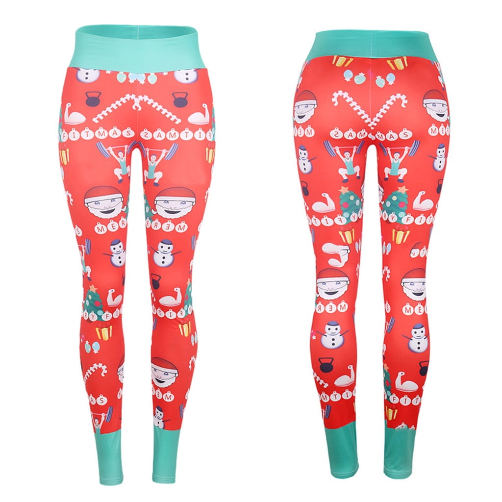 womens christmas running leggings