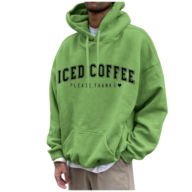 Unisex Pink Hoodie Iced Coffee Please Thank You Graphic Sweatshirt Cozy and Stylish Pullover