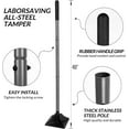 thumbnail image 5 of Walensee Steel Tamper with 48 inch Steel Handle 10"x10" Garden Tamper with Rubber Grip, 5 of 7