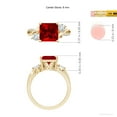 thumbnail image 5 of ANGARA Nature Inspired Square Lab Grown 2.1 Ct Ruby Twisted Vine Engagement Ring for Women in 14K Yellow Gold (Size-8mm) | July Birthstone, Anniversary, Jewelry Gift for Women | Lab-Grown Ruby Ring, 5 of 8